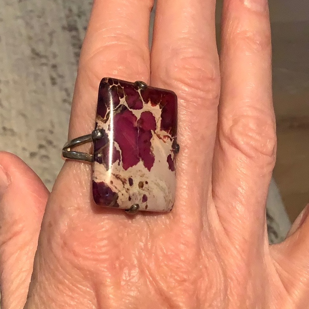 Purple turquoise & magnesite ring